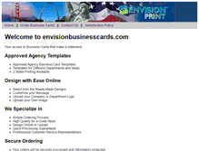 Tablet Screenshot of envisionbusinesscards.com